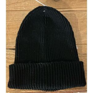 Old Navy Black Knit Cuffed Beanie Headwear Adult One Size